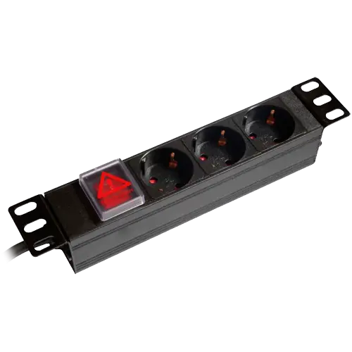 MARCA BLANCA PDU-3P1U-SW-10INCH - Regleta - Diseñada para racks estandarizados de 10" - Formato enrackable 1U