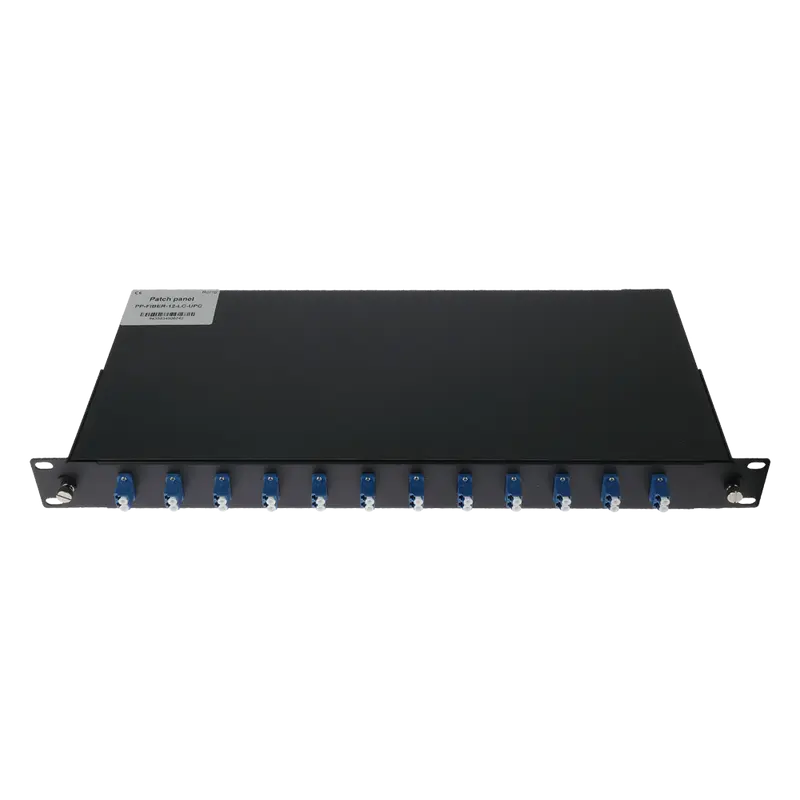 MARCA BLANCA PP-FIBER-12-LC-UPC - Panel de parcheo 1U para rack de 19 pulgadas - Incluye 12 adaptadores LC dúplex preinstalados
