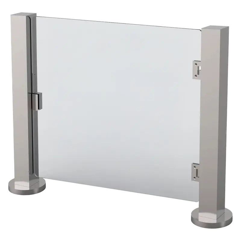 MARCA BLANCA TS-GLASSDOOR-900-AUTO - Puerta manual individual - Cerradura eléctrica (apertura automática) - Compatible con tornos