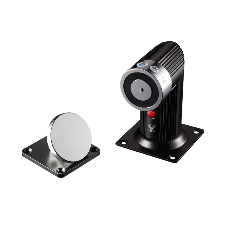 MARCA BLANCA YD-606 - Retenedor electromágnetico - Para puerta sencilla - Fuerza de retención 50 Kg - Botón de accionado manual