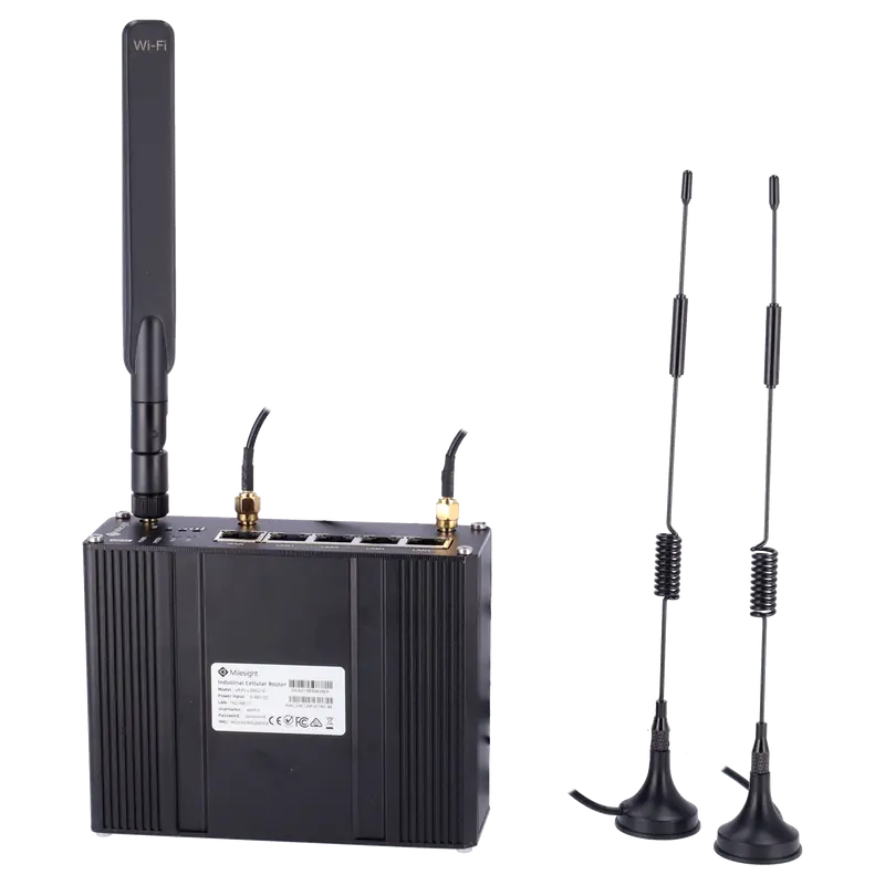 MILESIGHT MS-UR35-L04EU-W - Router Industrial 4G LTE Cat 4 con Dual SIM - 5 puertos Fast Ethernet (1 WAN + 4 LAN)