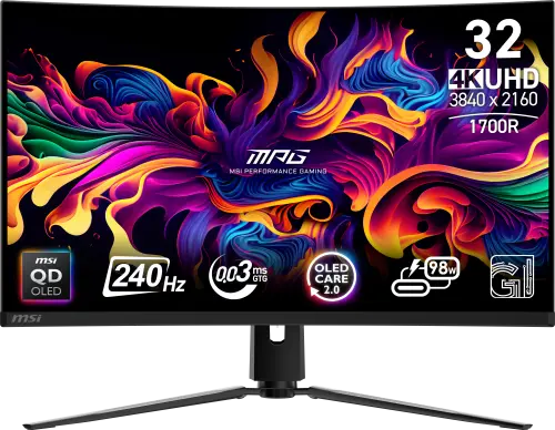 MSI MPG 321CURX QD-OLED pantalla para PC 80 cm (31.5") 3840 x 2160 Pixeles 4K Ultra HD Negro