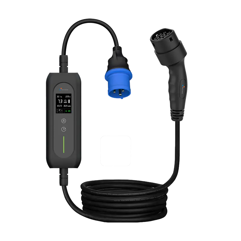 NIVIAN NVS-EVCHARGER-7KW-PORTABLE-7500 - Cargador portable para vehículos eléctricos - Potencia 7,4kW / 32A / Monofásica