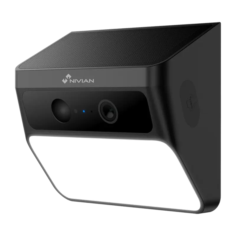 NIVIAN NVS-IPC-SOLARLIGHT - Foco solar con cámara - WiFi 2.4GHz - Apta para interior - Audio bidireccional - IR Alcance 10 m