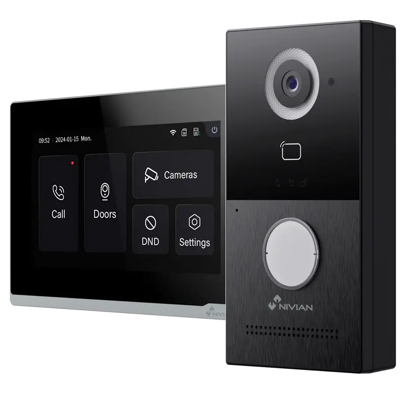 NIVIAN NVS-VIDEOINTERCOM-2W - Kit de Videoportero Nivian 2 Hilos - Placa de calle 2 hilos + Monitor WiFi