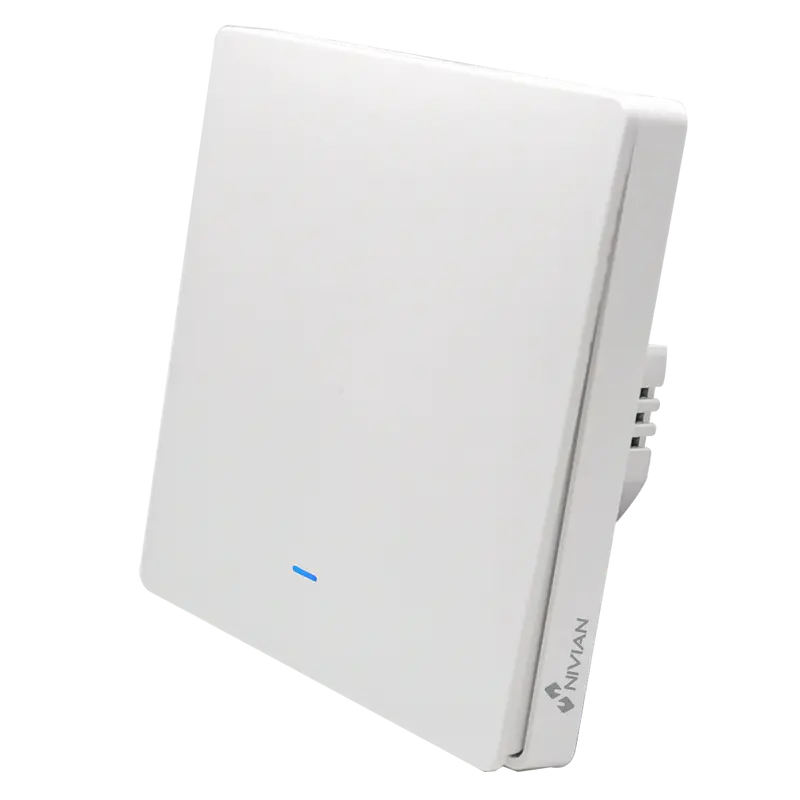 NIVIAN SMART NVS-WALLSWITCH-101EASY-WR - Interruptor de pared inteligente de 1 Linea - WiFi 2.4 GHz IEEE802.11 b/g/n - Carga máxima 10A