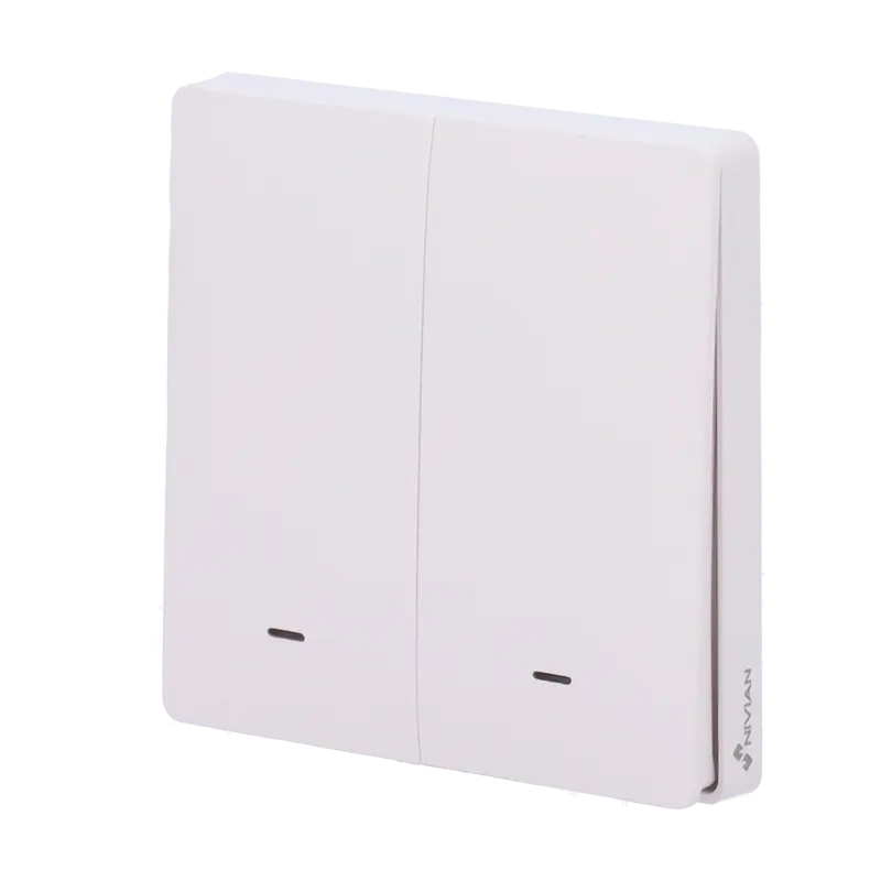 NIVIAN SMART NVS-WALLSWITCH-201EASY-WR - Interruptor de pared inteligente de 2 Lineas - WiFi 2.4 GHz IEEE802.11 b/g/n