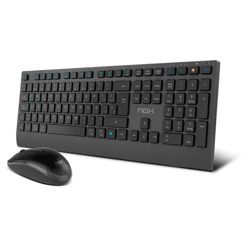 NOX NXLITEDUOSP teclado Ratón incluido Hogar RF Wireless + Bluetooth QWERTY Español Negro