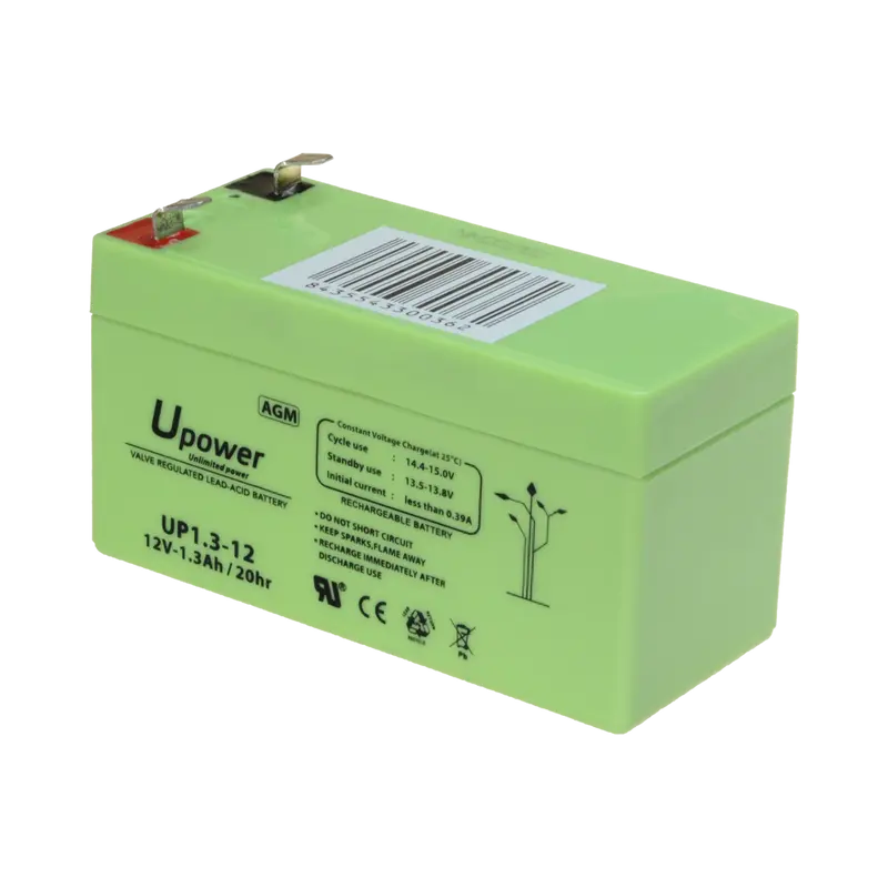 OEM BATT-1213-U - Upower - Batería recargable - Tecnología plomo ácido AGM - Voltaje 12 V - Capacidad 1.3 Ah - 58 x 97 x 43 mm / 570 g