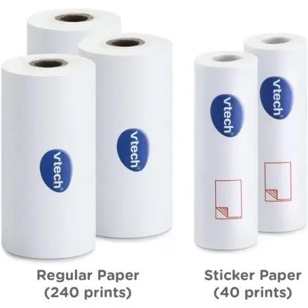 Pack 5 Rollos Papel Térmico VTech para Cámara Print Cam/ 3 Rollos Térmicos y 2 Rollos Pegatina