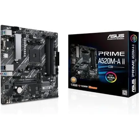 Placa Base Asus Prime A520M-A II/CSM Socket AM4/ DDR4/ PCIe 3.0/ Micro ATX