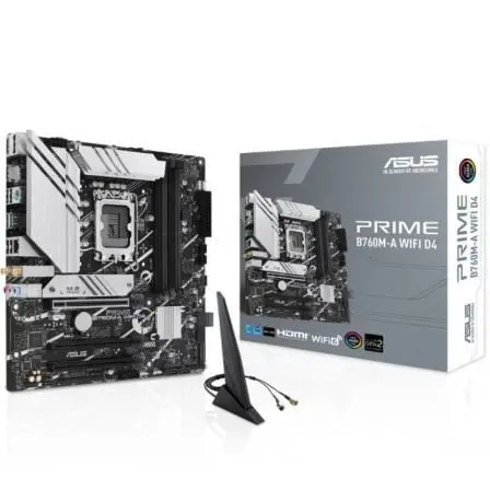 Placa Base Asus Prime B760M-A WIFI D4 Socket 1700/ DDR4/ PCIe 4.0/ Micro ATX
