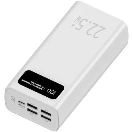 Powerbank 30000mAh Leotec LEPOW30W22W/ 22.5W/ Blanca