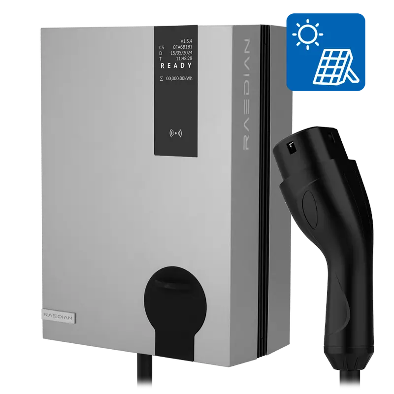 RAEDIAN RD-B-NEO-22-C75-SILVER - Cargador para vehículos eléctricos RAEDIAN - Potencia 22kW / 32A / Trifásica - Conector tipo 2