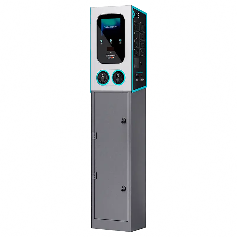 RAEDIAN RD-GEMINI-22-M1-P2+RD-GEMINI-POLE - Cargador doble toma con pedestal incluido - Potencia 2x22kW / 32A / Trifásica