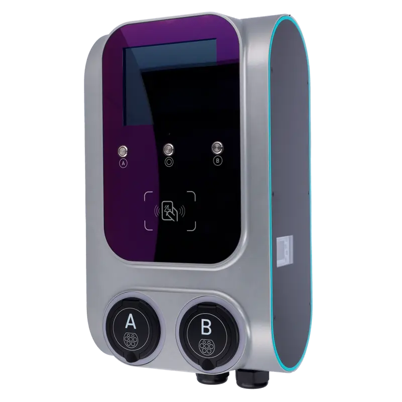 RAEDIAN RD-GEMINI-22WD-SS-M1-P0 - Cargador doble toma para vehículos eléctricos - Potencia 2x22kW / 32A / Trifásica - Conector tipo 2