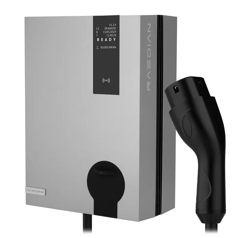 RAEDIAN RD-NEO-22-C5-SILVER - Cargador para vehículos eléctricos - Potencia 22kW / 32A / Trifásica - Conector tipo 2