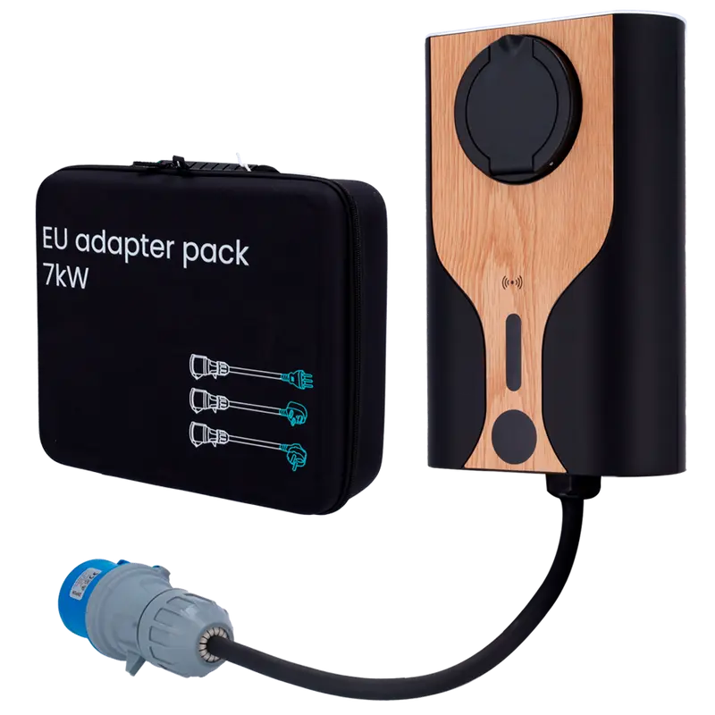 RAEDIAN RD-NORA-7-C1-NCB7-EU - Kit cargador portable + adaptadores enchufe - Potencia 7,4kW / 32A / Monofásica - Conector tipo 2