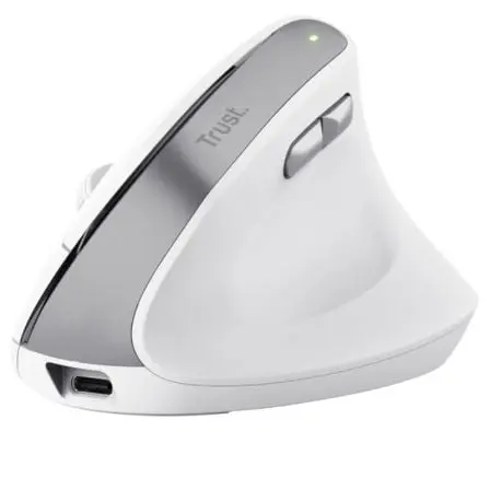 Ratón Vertical Inalámbrico Trust Bayo II/ Batería recargable/ Hasta 2400 DPI/ Blanco