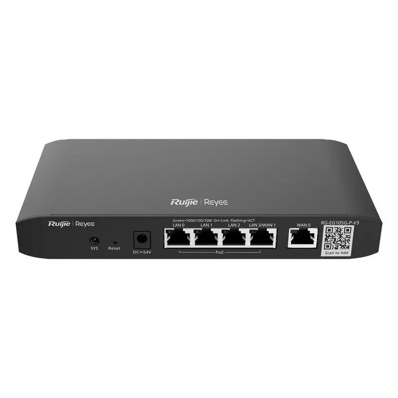 REYEE RG-EG105G-P-V3 - Reyee Router PoE Controlador Cloud - 4 Puertos PoE+ RJ45 GE + 2 Puertos RJ45 GE