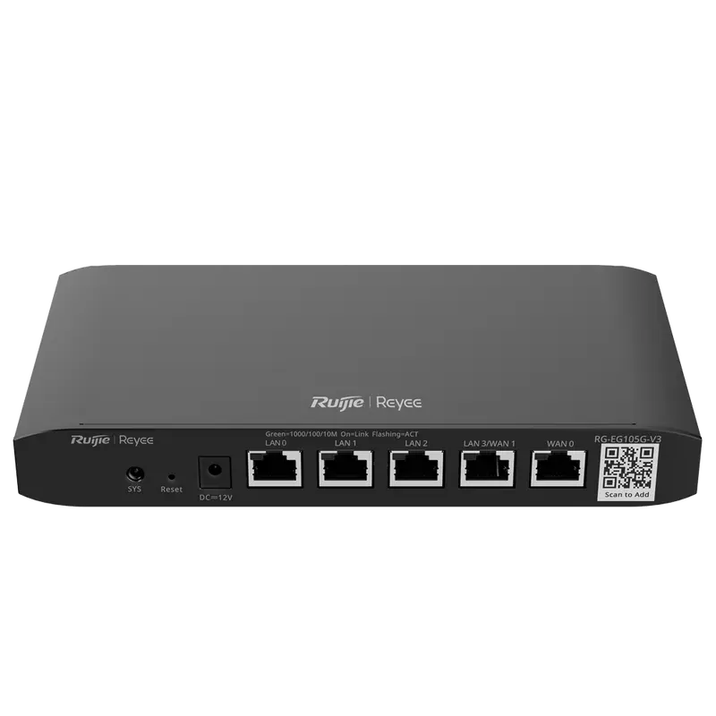 REYEE RG-EG105G-V3 - Reyee Router Controlador Cloud - 5 Puertos RJ45 10/100 /1000 Mbps - Admite hasta 2 WAN para failover o balanceo
