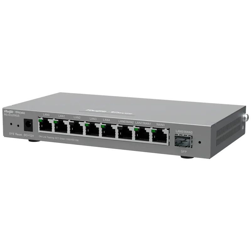 REYEE RG-EG209GS - Reyee Router Controlador Gestionable - 8 Puertos RJ45 10/100 /1000 Mbps - 1 Puerto SFP LAN/WAN