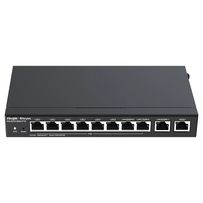 REYEE RG-EG310GH-P-E - Reyee Router PoE Controlador Cloud - 9 Puertos GE LAN + 1 Puerto GE WAN