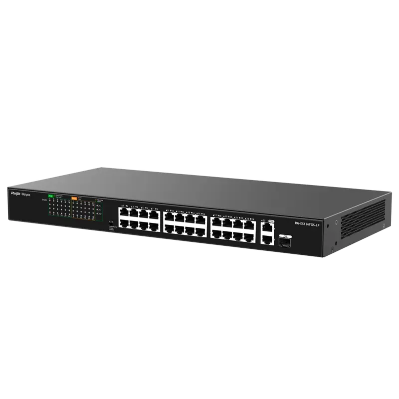 REYEE RG-ES126FGS-LP - Reyee Switch PoE Enracable - 24 Puertos RJ45 + 1 Uplink RJ45 + 1 SFP Combo