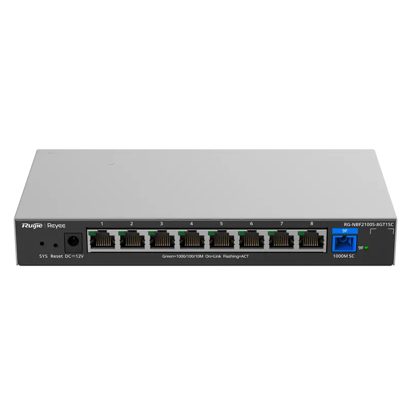 REYEE RG-NBF2100S-8GT1SC - Reyee E-Lighten Switch Cloud Capa 2 - 8 puertos RJ45 Gigabit - 1 Puerto óptico SC 1G (PON)