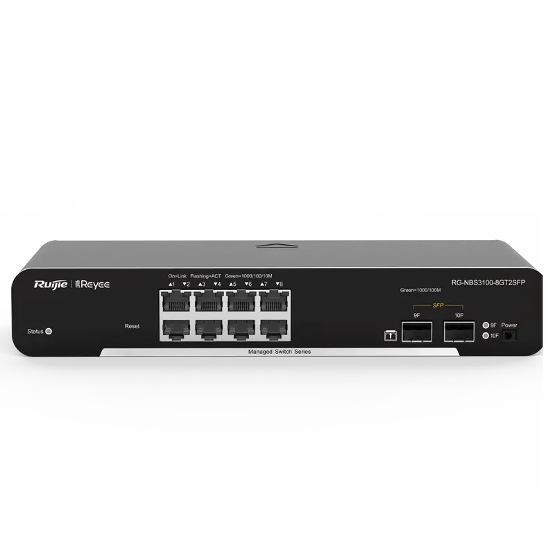REYEE RG-NBS3100-8GT2SFP - Ruijie Reyee Cloud Managed L2 Switch - 8 Puertos Gigabit Ethernet + 2 Enlaces SFP