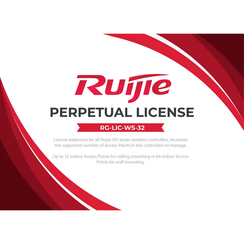RUIJIE ENTERPRISE RG-LIC-WS-32 - Licencias para controladora Ruijie serie WS - Incrementa el número de APs gestionables