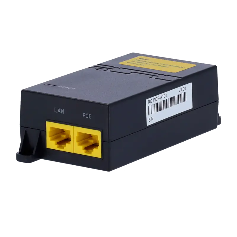 RUIJIE ENTERPRISE RG-POE-AT30 - Inyector PoE Pasivo Ruijie de alta potencia. - Compatibilidad con tecnología PoE Pasivo 52V.