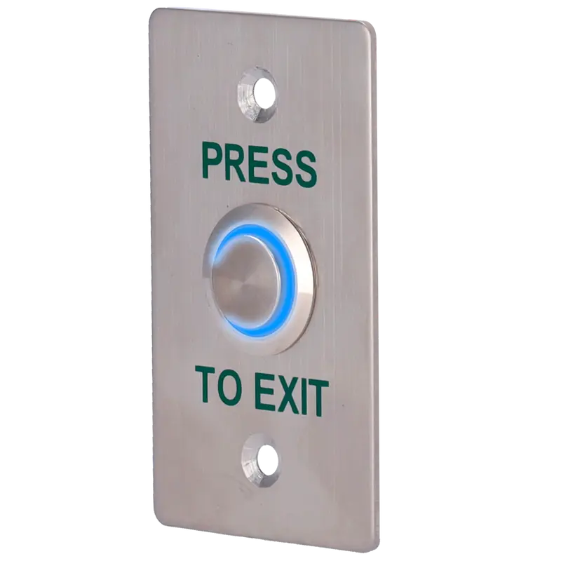SAFIRE EXITBUTTON303-SLIM-LED - Pulsador de liberación de puerta con LED - Uso profesional - Testado 100.000 usos - NO/NC/COM