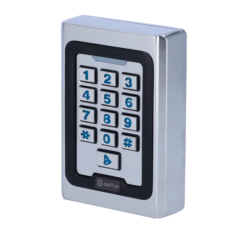 SAFIRE SF-AC102-MF - Control de acceso autónomo - Acceso por tarjeta MF y PIN - Salida de relé, pulsador y timbre - Wiegand 26