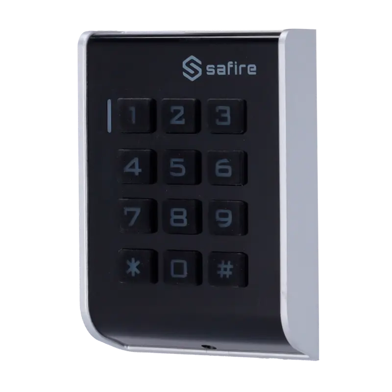 SAFIRE SF-AC104 - Control de acceso autónomo - Acceso por tarjeta EM y PIN - Salida de relé y pulsador - Wiegand 26