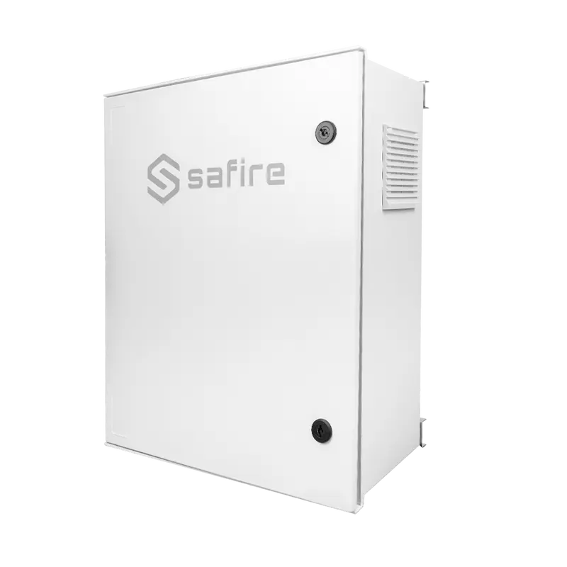 SAFIRE SF-BOX6050AC8POE-LITIO - Armario de poliéster carga rápida para farola - Diferencial, magnetotérmico y SPD