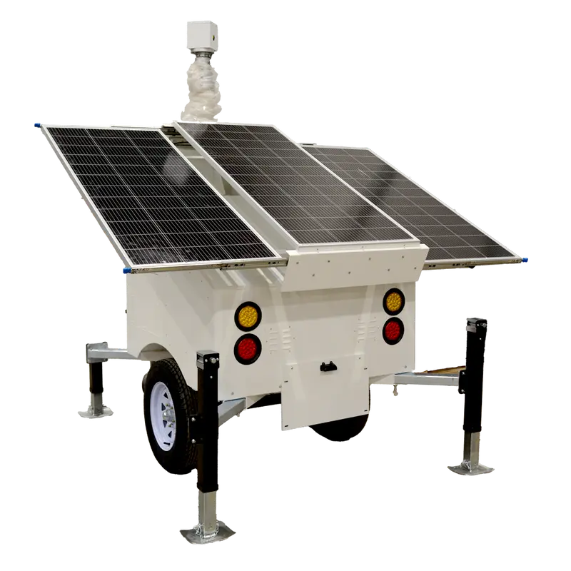 SAFIRE SF-CCTVTRAILERPR07-2520WH - Trailer de alimentación autónoma para CCTV - Panel solar de 3x120W