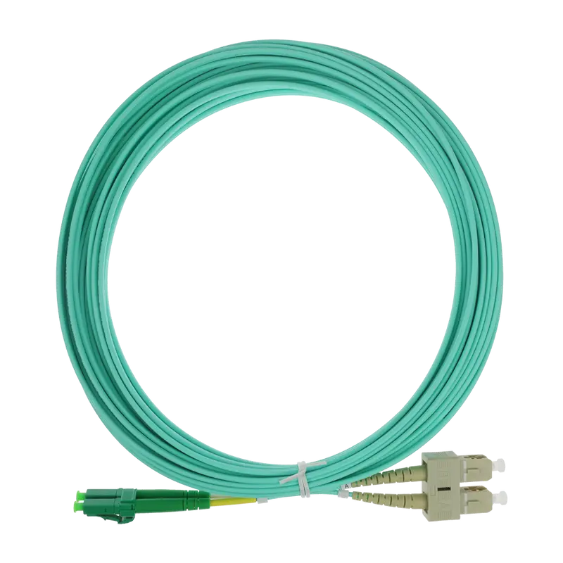 SAFIRE SF-LC-APC-SC-UPC-OM4-DX-10M - Cable de conexión de fibra óptica dúplex - Fibra multimodo OM4 de alta velocidad