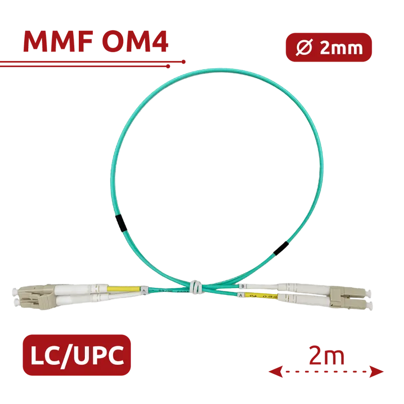 SAFIRE SF-LC-UPC-LC-UPC-OM4-DX-2M-A - Cable de conexión de fibra óptica - Fibra multimodo OM4 de alta velocidad