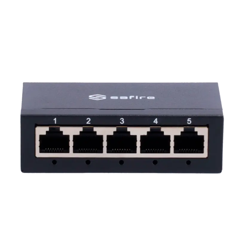 SAFIRE SF-SW05-G-M - Switch de sobremesa - 5 puertos Gigabit - Velocidad 10/100/1000 Mbps - Plug & Play