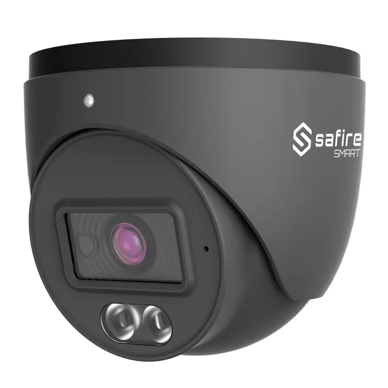 SAFIRE SMART SF-IPT010A-2B1-DL-GREY - Cámara Turret IP gama B1 con luz dual - Resolución 2 Mpx (1920x1080) - Lente 2.8 mm - Micrófono