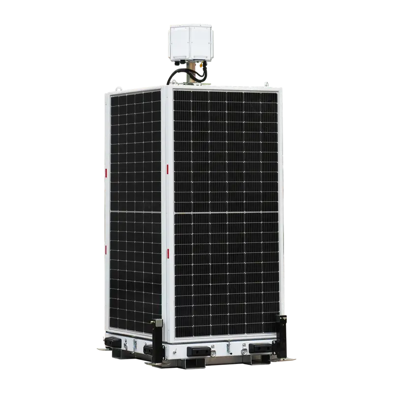 SAFIRE TRAILER-14KWH-460-6M - Torre estacionaria CCTV de muy alta capacidad - Capacidad 14Kw/h - x4 placas 460W