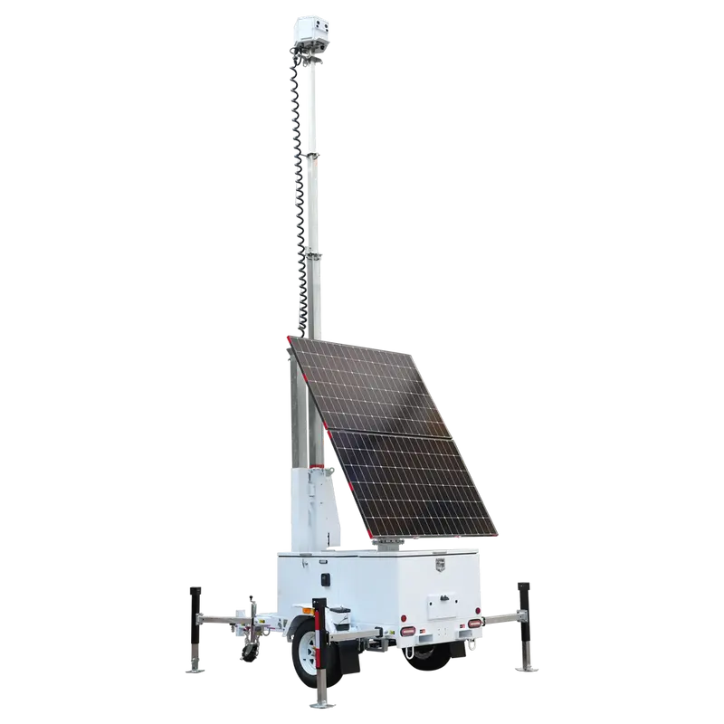 SAFIRE TRAILER-8KWH-440W-7M - NO HOMOLOGADO PARA CRCULAR - Trailer CCTV de alta capacidad - Capacidad 8038W/h - x2 placas 440W - Litio
