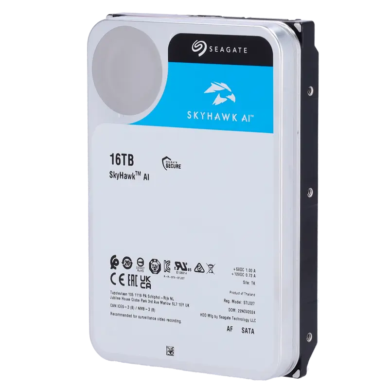 SEAGATE HD16TB-S-AI - Disco duro Seagate Skyhawk AI ST16000VE002 - Capacidad 16 TB - Interfaz SATA 6 Gb/s