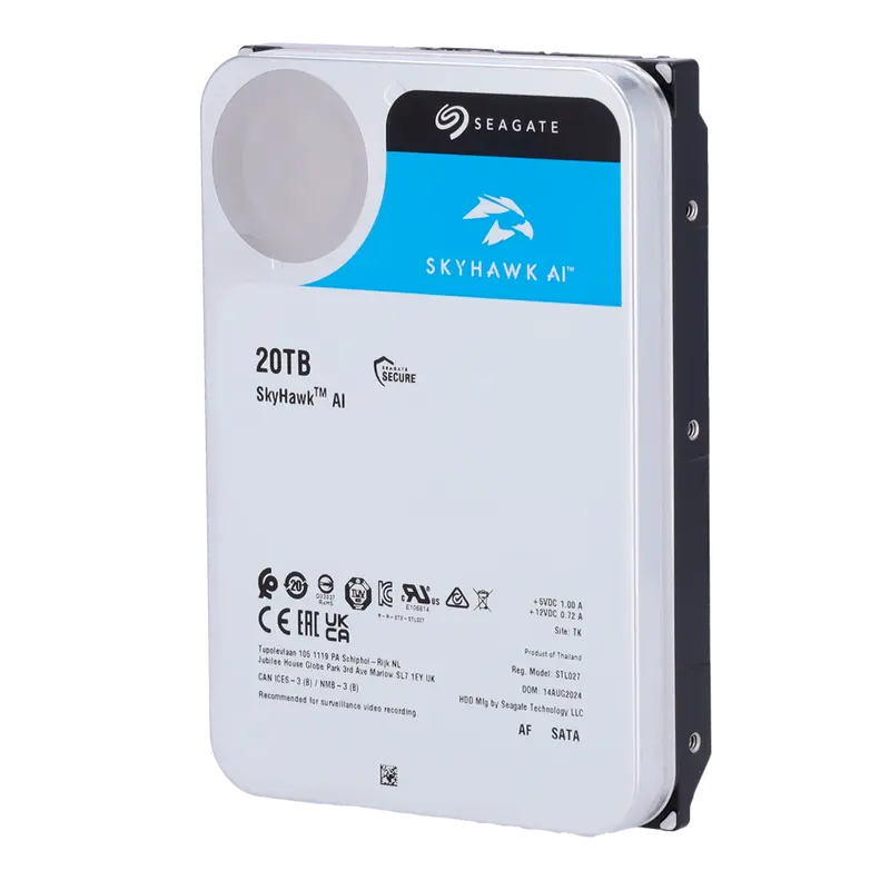 SEAGATE HD20TB-S-AI - Disco duro Seagate Skyhawk AI ST20000VE003 - Capacidad 20 TB - Interfaz SATA 6 Gb/s