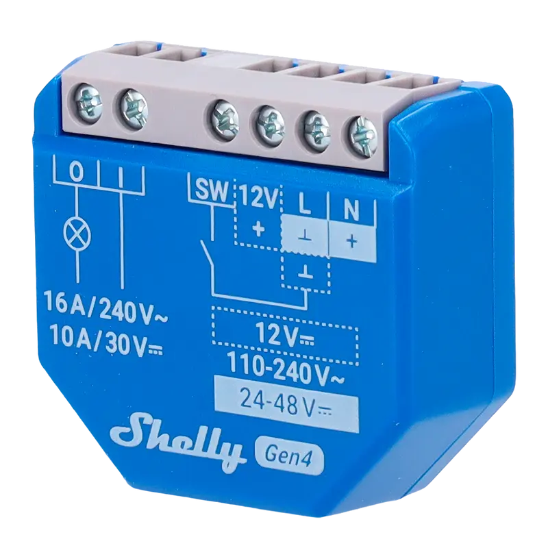 SHELLY SH-1-GEN4 - Relé Shelly 1 Gen4 - Controlador Inteligente - Relé de 1 canal / Contacto Seco