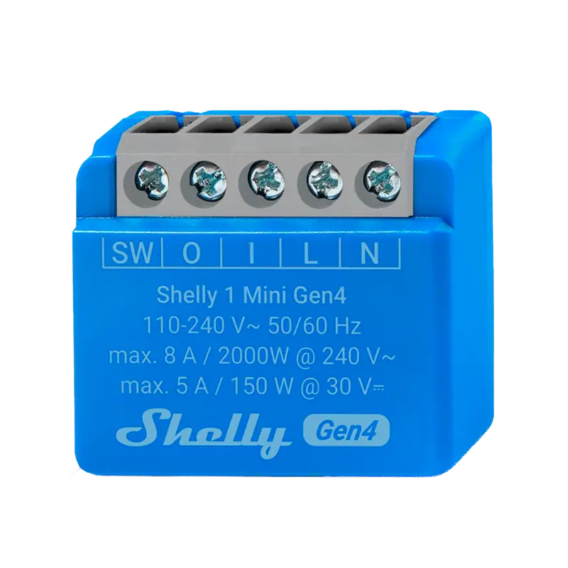 SHELLY SH-1-MINI-GEN4 - Relé Shelly 1 Mini Gen4 - Controlador Inteligente - Relé de 1 canal / Contacto Seco