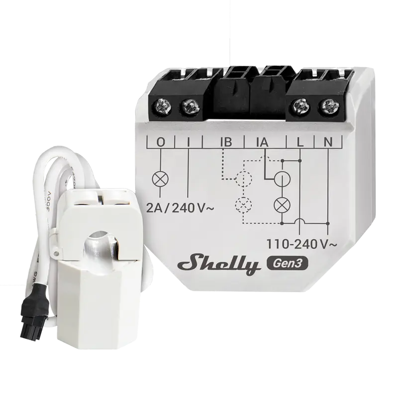 SHELLY SH-EM-GEN3-50A - Shelly EM Gen3 + 50A - Medición de 2 canales / Pinza 50A Incluida