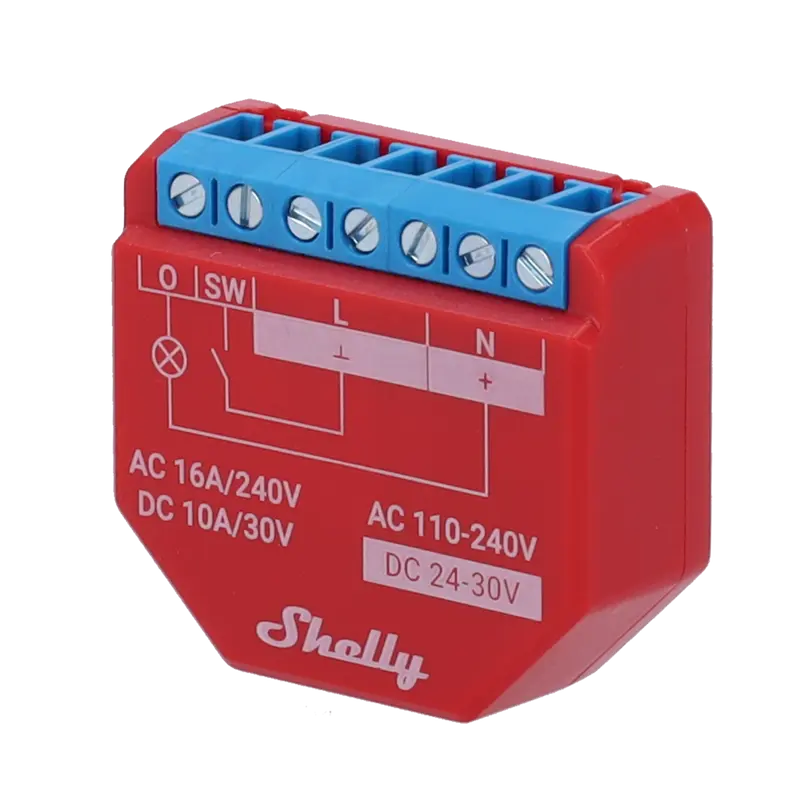 SHELLY SH-PLUS-1PM - Relé Shelly Plus 1PM - Controlador Inteligente - Relé de 1 canal / Medición de Consumo