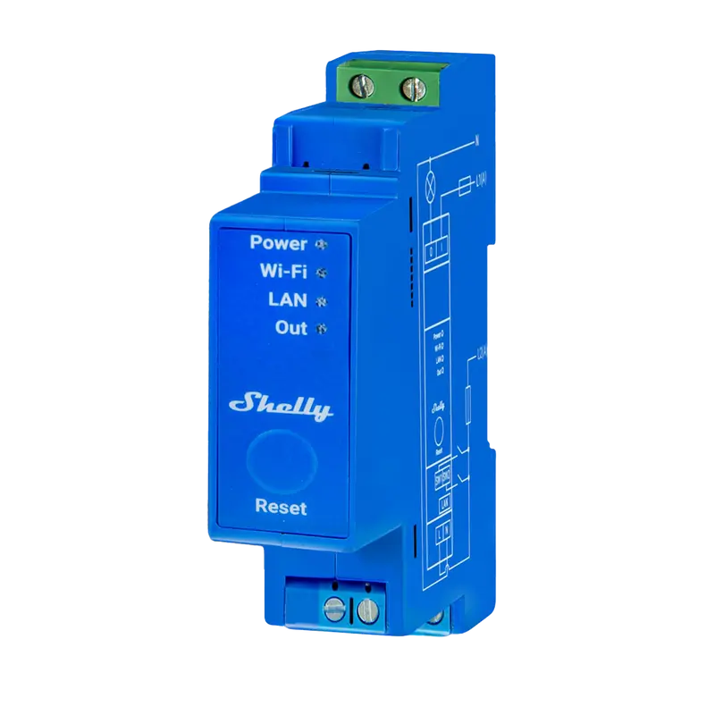 SHELLY SH-PRO-1 - Relé Shelly Pro 1 - Controlador Inteligente Carril DIN - Relé de 1 canal Independiente / Contacto Seco